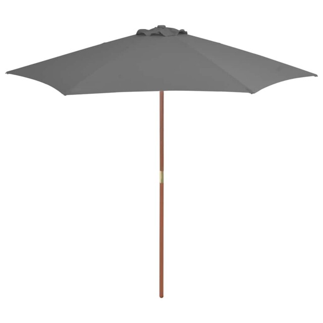 Outdoor Parasol With Wooden Pole Garden Umbrella Canopy Sunshade Tent