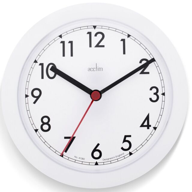 Acctim Stratford Wall Clock Quartz Easy Read Arabic Numbers White 23cm