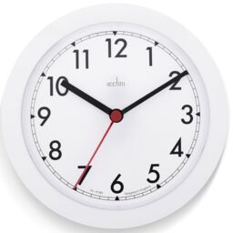 Acctim Stratford Wall Clock Quartz Easy Read Arabic Numbers White 23cm