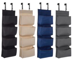 4 Pocket Over Door Hanging Hanger Organiser Storage Wardrobe Shoes