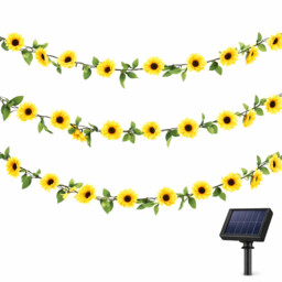 2.3m Solar Sunflower Outdoor Garland String Lights