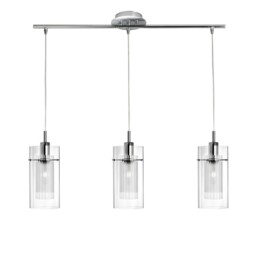 3 Lights Chrome Finish Ceiling Fitting Pendant Bar Light With Double
