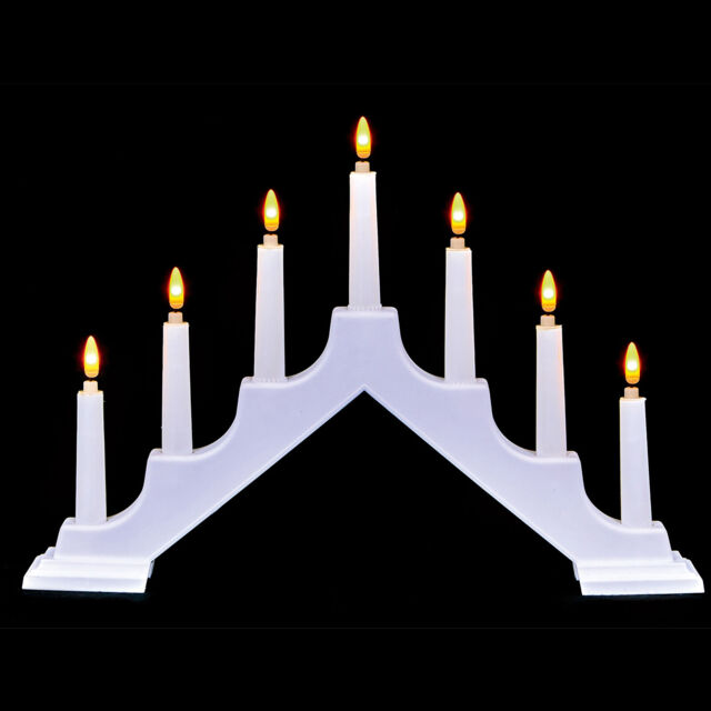 Christmas Battery Candlebridge 7 Led's With Timer - White