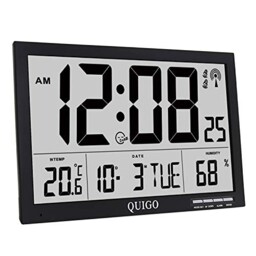 17'' Huge Digital Wall Clock Radio Controlled Temperature Humidity