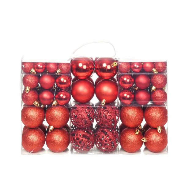 100 Piece Christmas Ball Set 3/4/6 Cm Red Vidaxl