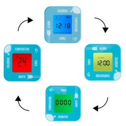 Tinc Kids Digital Alarm, Temperature, Date & Timer Rotate Flip Clock,