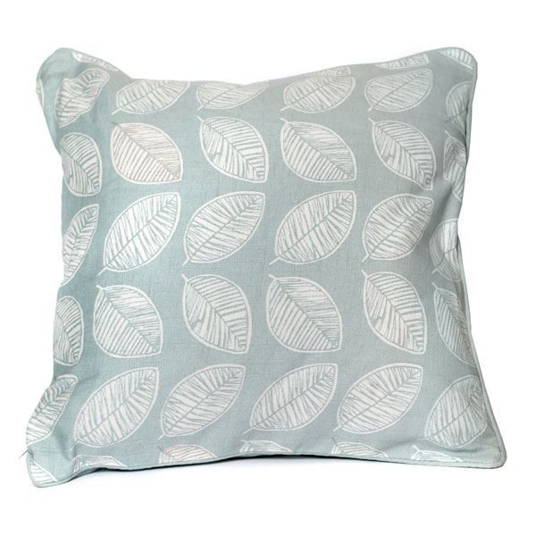 Fusion Delft Leaf Print Piped Cushion Cover