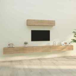 4 Piece Tv Cabinet Set Sonoma Oak Engineered Wood Vidaxl