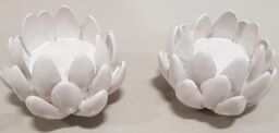Tea Light Holders X4 High Quality Branded White Ceramic -the Vintage