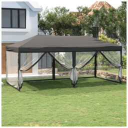 Folding Gazebo 3x6 M Anthracite 210d Oxford Polyester Steel Frame With