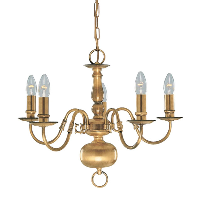 Ceiling Light Brass Flemish 5 Antique Searchlight 1019-5ab