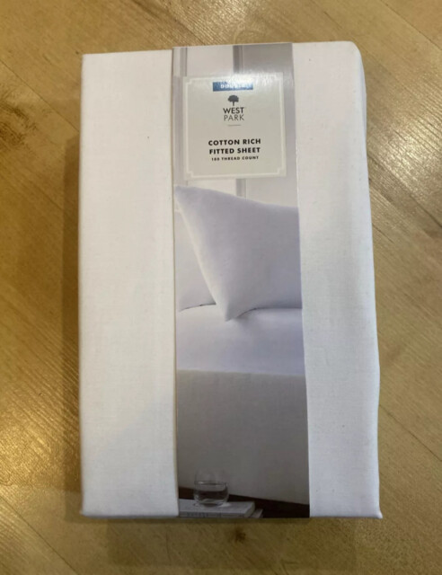West Park Cotton Rich Or 100% Cotton Fitted Sheet 180 Threadcount -