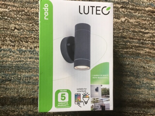 Lutec - Rado Outdoor Up & Down Wall Light - Graphite - Ip44 -