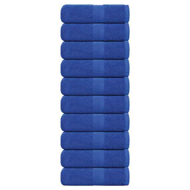 Guest Towels 10 Pcs Blue 30x50 Cm 360 Gsm 100% Cotton Vidaxl