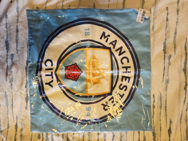"Official Manchester City 18""x18"" Cushion Cover Pillowcase Sky Blue"