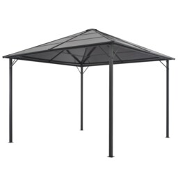 Gazebo With Roof Outdoor Party Tent Marquee Canopy Aluminium Black