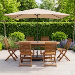 Charles Bentley Fsc® 100% Acacia Wooden Furniture Patio Table & 6