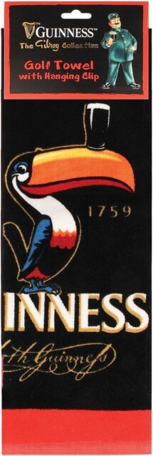 Guinness Toucan Golf Towel With Hanging Clip 24 X 50 Cm,