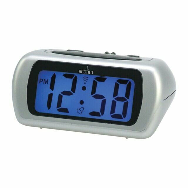 Acctim Auric Silver Lcd Am/pm Indicator Alarm Clock With Snooze