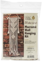 Solid Oak Macrame Wall Hanging Kit-three Triangles - Mwh019
