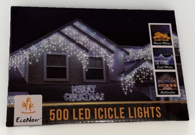 Econour 500 Led Icicle Christmas Lights Outdoor Indoor Roof Xmas