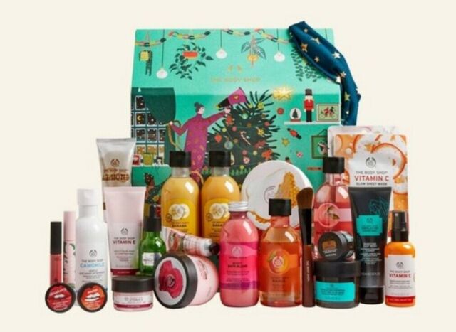 The Body Shop Huge Gift Set 25 Presents Inside Green Gift Calendar