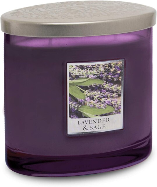 Heart & Home Twin Wick Ellipse Candle (lavender & Sage)