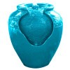 Garden Water Feature Outdoor Led Fountain Hand Glazed Pot Teal Teamson