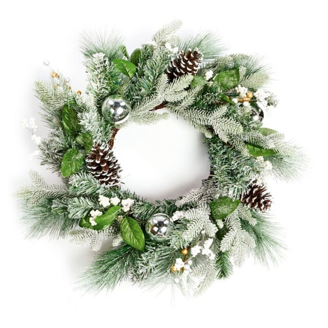 Premier 60cm Frozen Cone Wreath Christmas Decoration