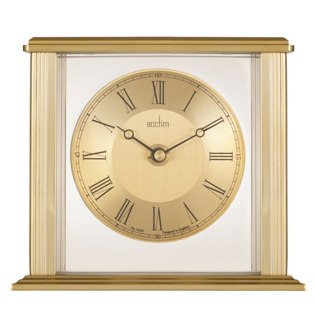 Acctim Brass Effect Quartz Battery Mantel Carriage Clock Gayhurst