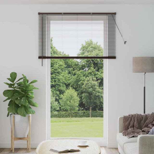 Venetian Blind Dark Brown Pvc 160x213 Cm Indoor Privacy Ventilation