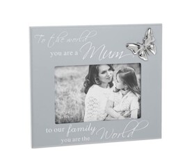 Mum Grey Script Photo Frame