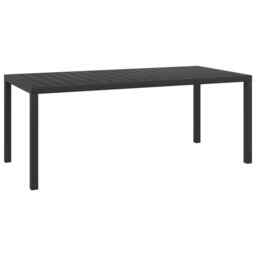Garden Table Black 185x90x74 Cm Aluminium And Wpc Vidaxl