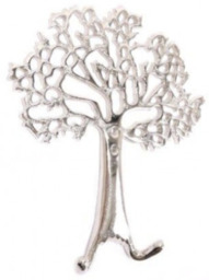 Sil Tree Of Life Coat Hook Silver Textured Double Hook Or1473