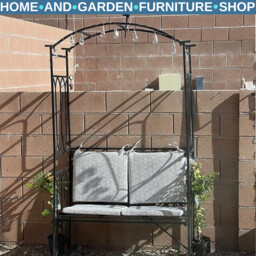 Garden Bench 2-seater Arbour Design Powder Coated W/ High Backrest