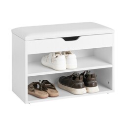 Sobuy White 2 Tiers Shoe Storage Bench Shoe Cabinet With Padded
