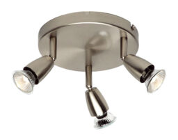 Triple 3 Way Round Plate Gu10 Spotlight Ceiling Wall Spot Light Led