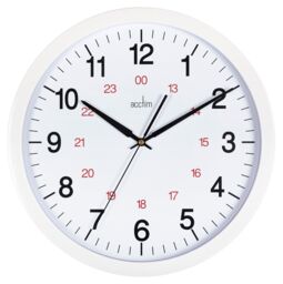 "Acctim Metro 14"" Wall Clock Quartz 12/24 Hour Dial Easy Read Numbers"