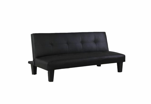 Birlea Franklin Black Faux Leather Upholstered Fabric 3 Seater Sofa
