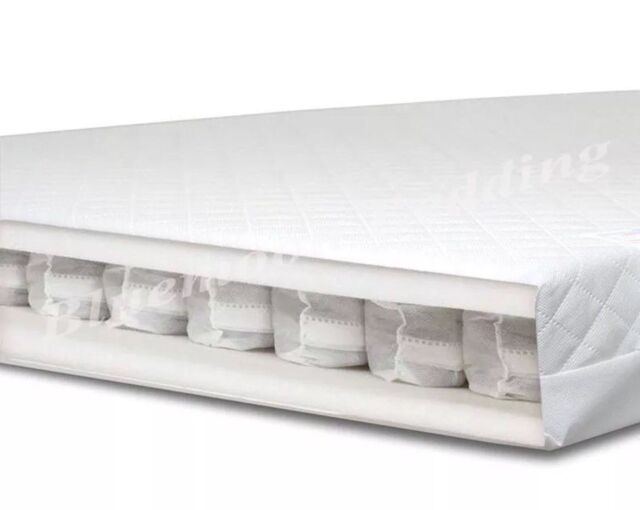 Baby Cot Mattress - 131 X 75 X 10cm - Pocket Sprung Inner - Deluxe