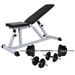 Weight Bench Black Steel 116x47cm Cotton Pad Adjustable Incline +