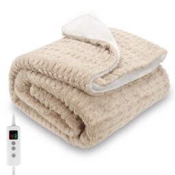 Proaller Heated Blanket, Electric Heated Throw 160x130cm Beige, 10