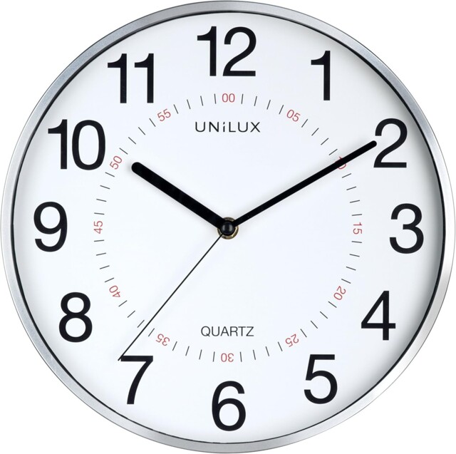 Unilux 400094280 Aria Metal Grey Modern Wall Clock With Second Hand