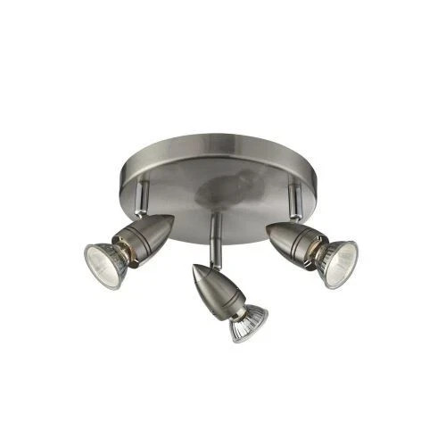 Searchlight Satin Silver 3 Round Lights On A Spotlight Plate 700073