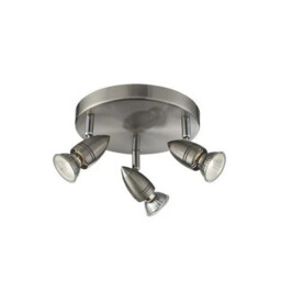 Searchlight Satin Silver 3 Round Lights On A Spotlight Plate 700073