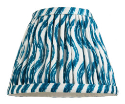 "Lampshade Blue 6"" Tapered Ripple Premium Fabric 160mm Endon 111300"