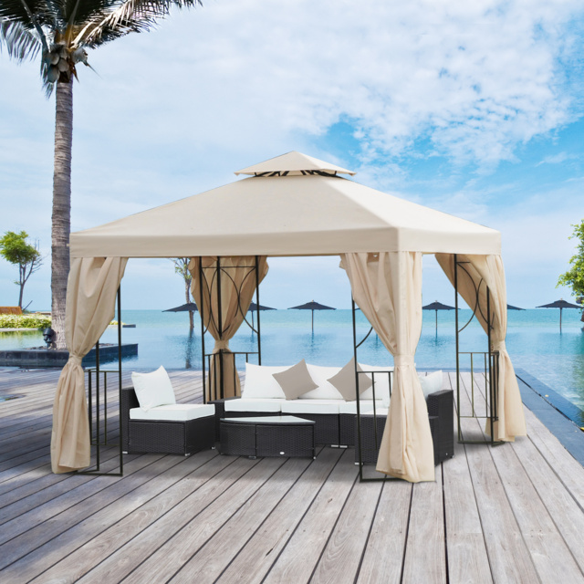 3 X 3m Metal Gazebo Garden Marquee Patio Tent Pavilion Canopy Sun