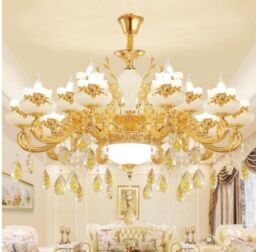 Large 24 Light Chandelier White Unique glam Vintage Chandelier Carved