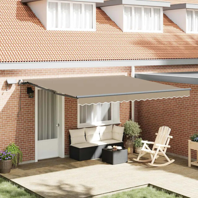 Retractable Awning Manual Beige 400 X 300 Cm Fabric Vidaxl