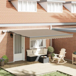 Retractable Awning Manual Beige 400 X 300 Cm Fabric Vidaxl
